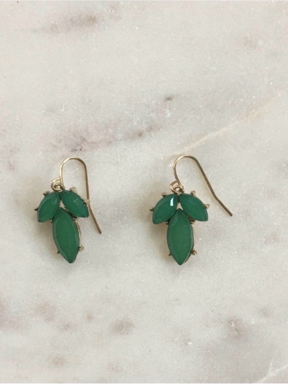 Green Teardrop Cluster Dangle Earrings - Women Jewelry
